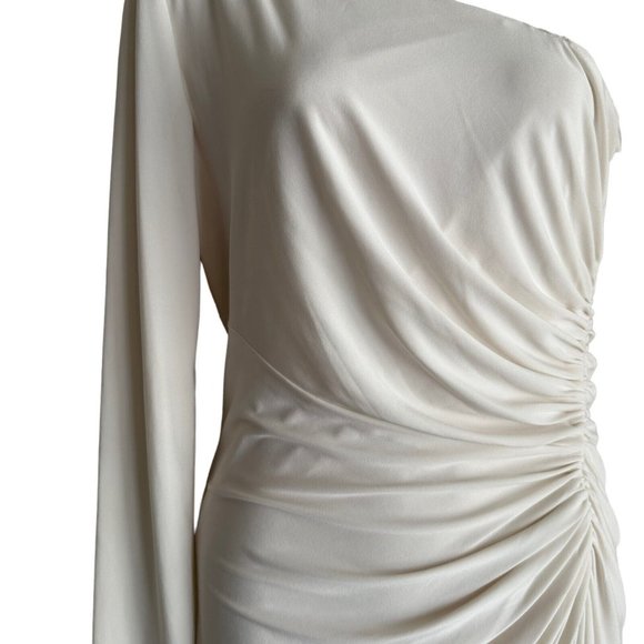 Lauren Ralph Lauren Evening Womens Dress Size 4 Beige Long Sleeve Lined Stretch - Picture 6 of 10